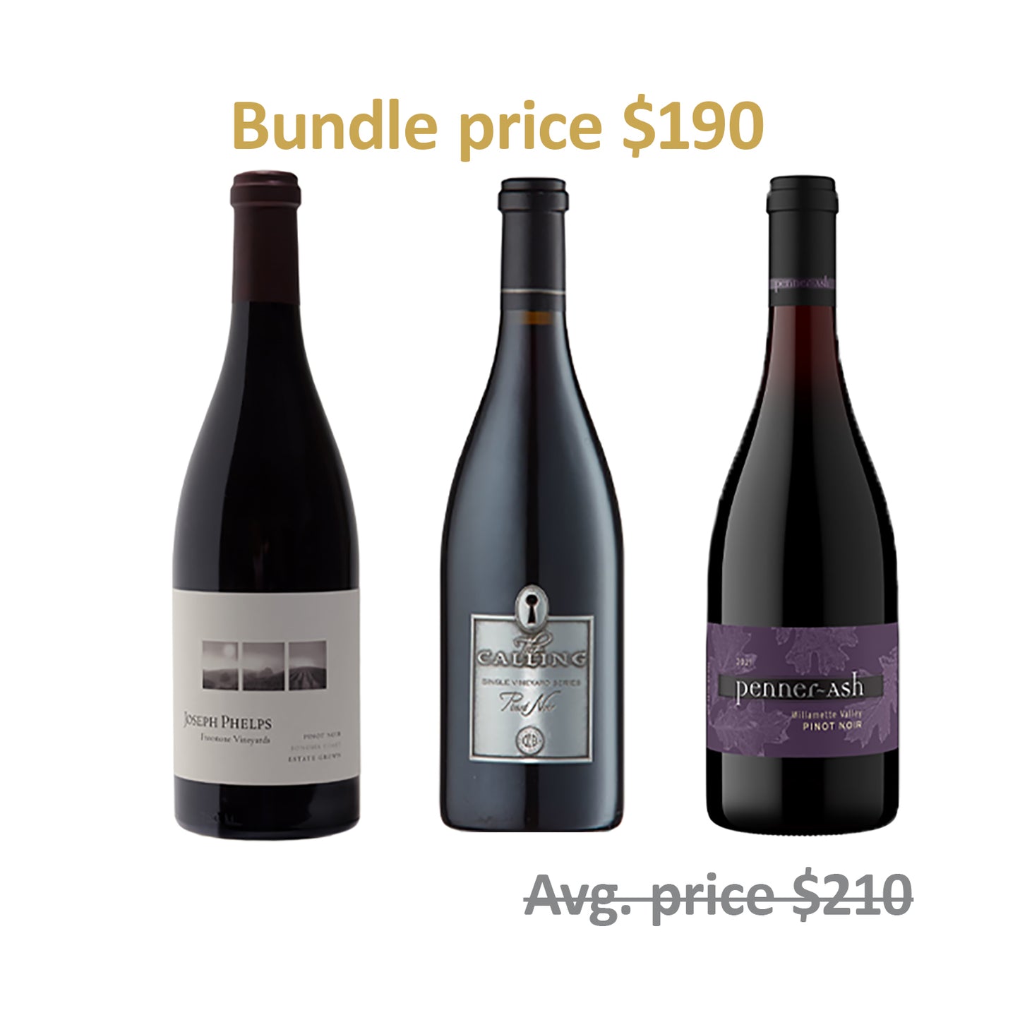 Pinot Noir Bundle: 2 California + 1 Oregon